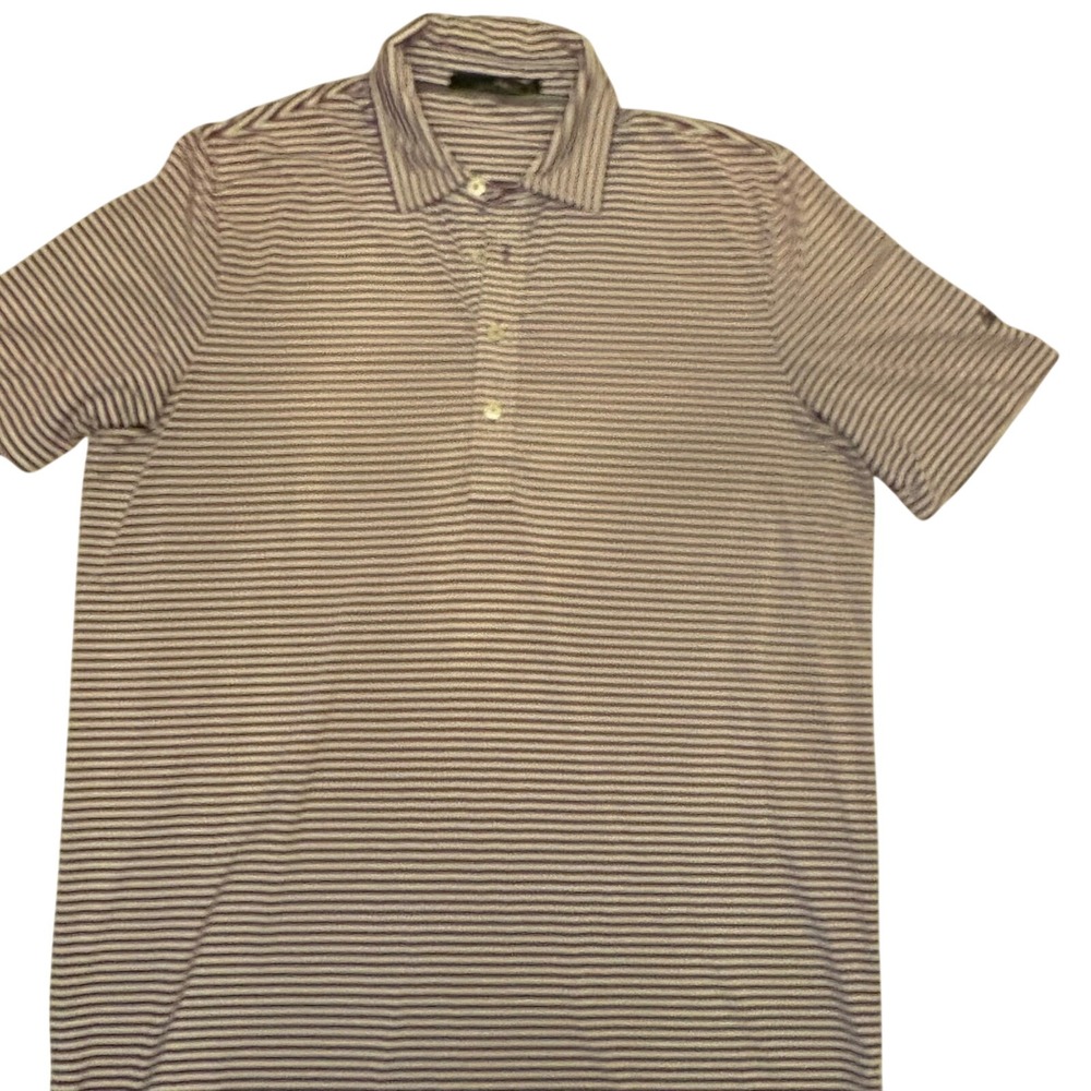 RLX Ralph Lauren Striped Polo Shirt Purple White Men's Large